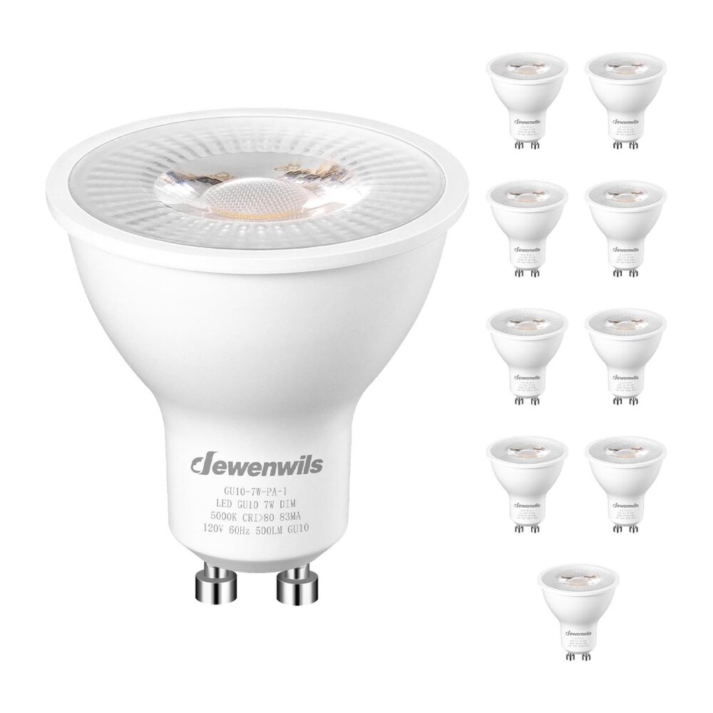 Dewenwils GU10 LED Bulbs Pack of 10 – 7W Dimmable – 3000K Warm White – 500 Lumen
